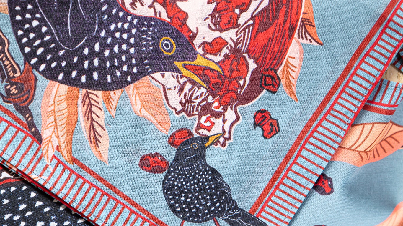 Starlings and Pomegranates bandana