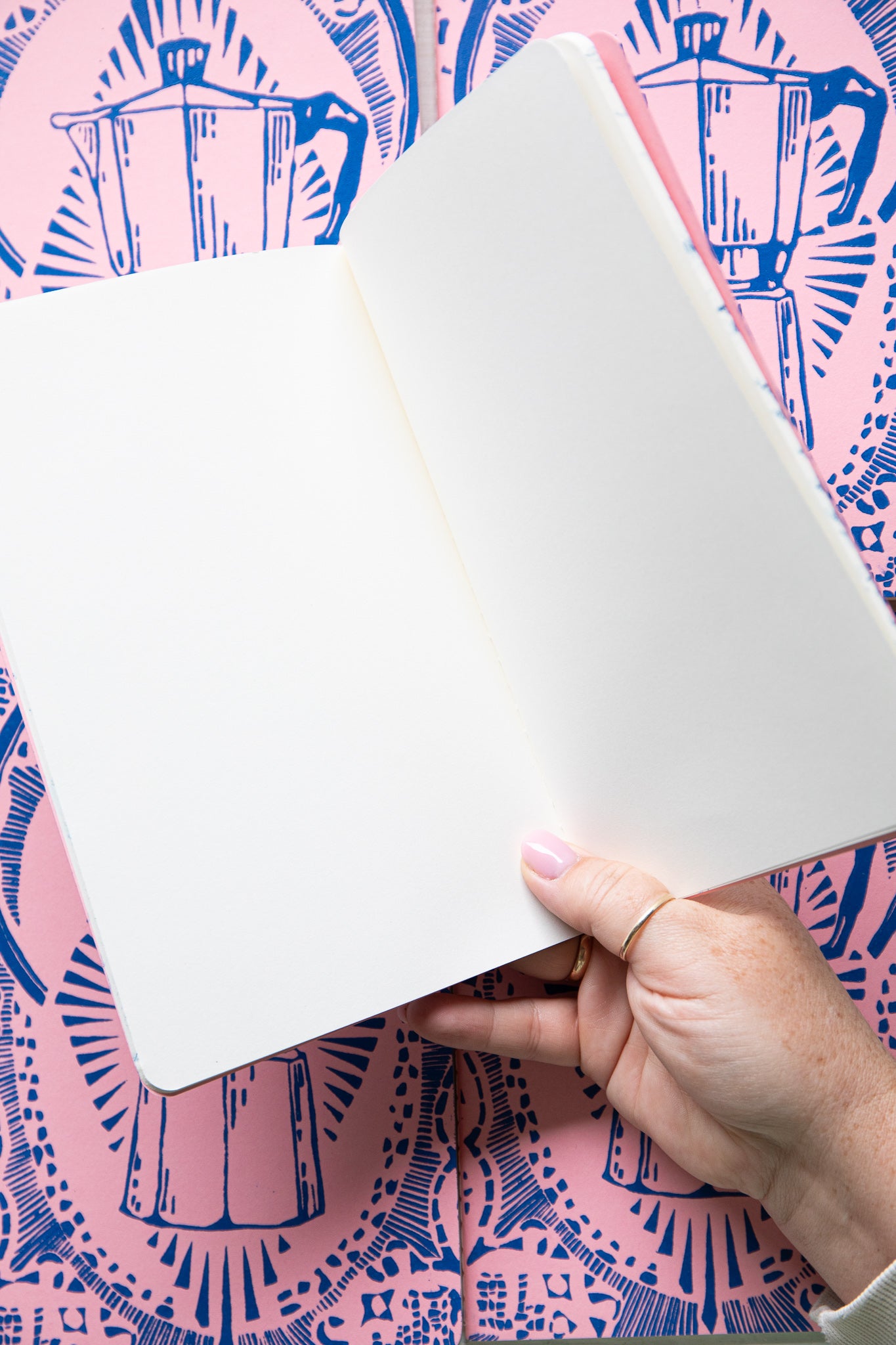 Espresso pink and blue notebook