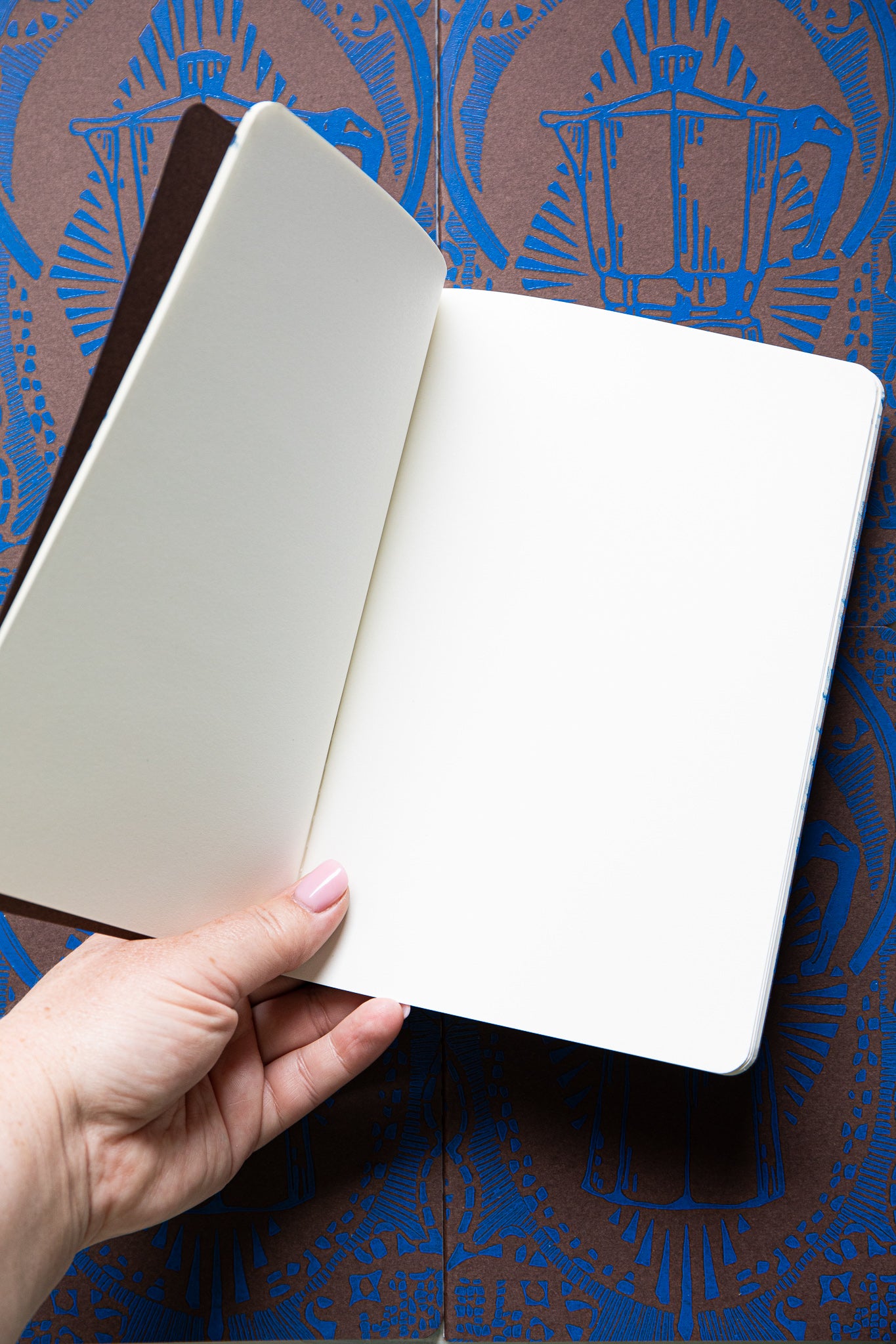 Espresso brown and blue notebook