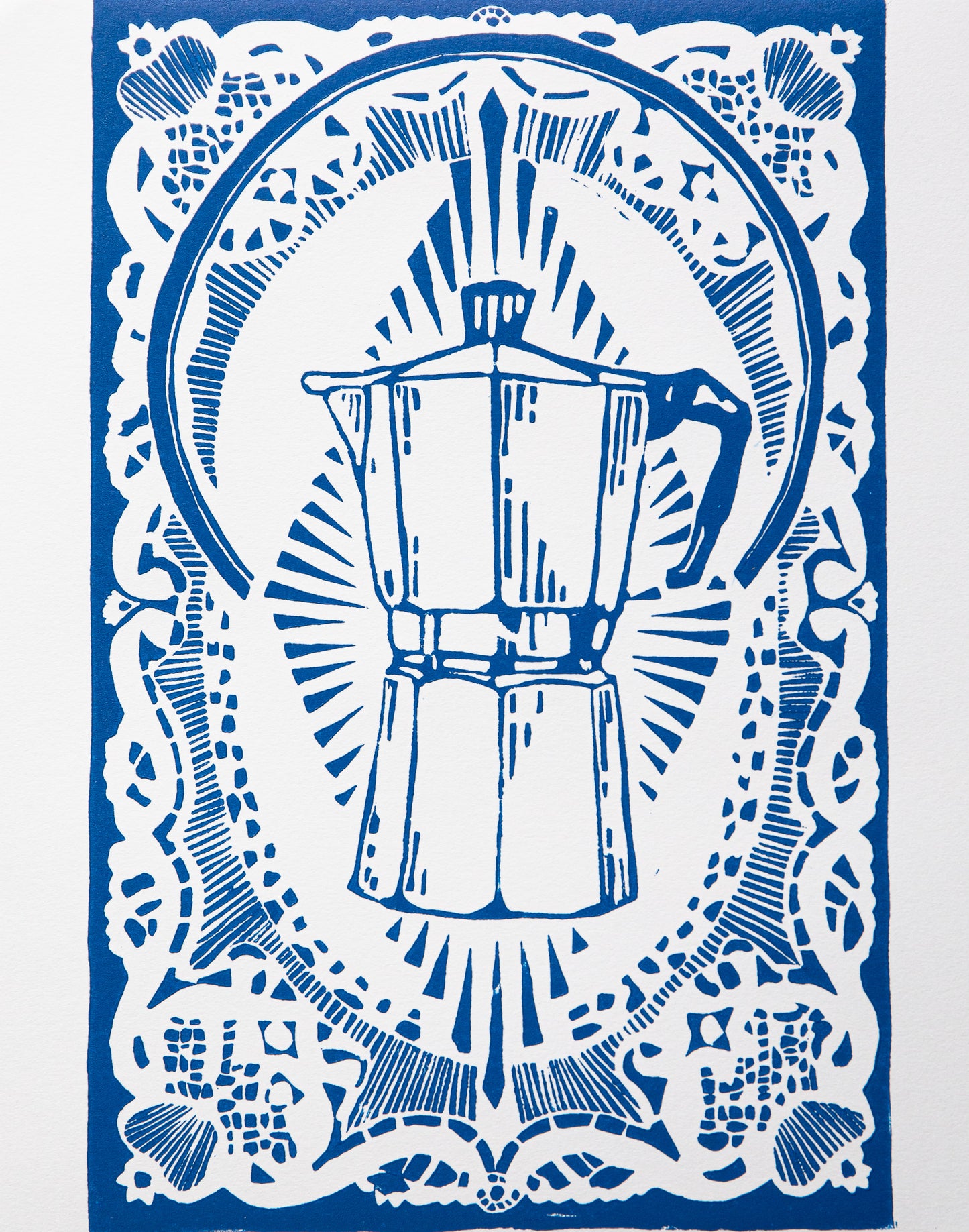 "Espresso" lino print