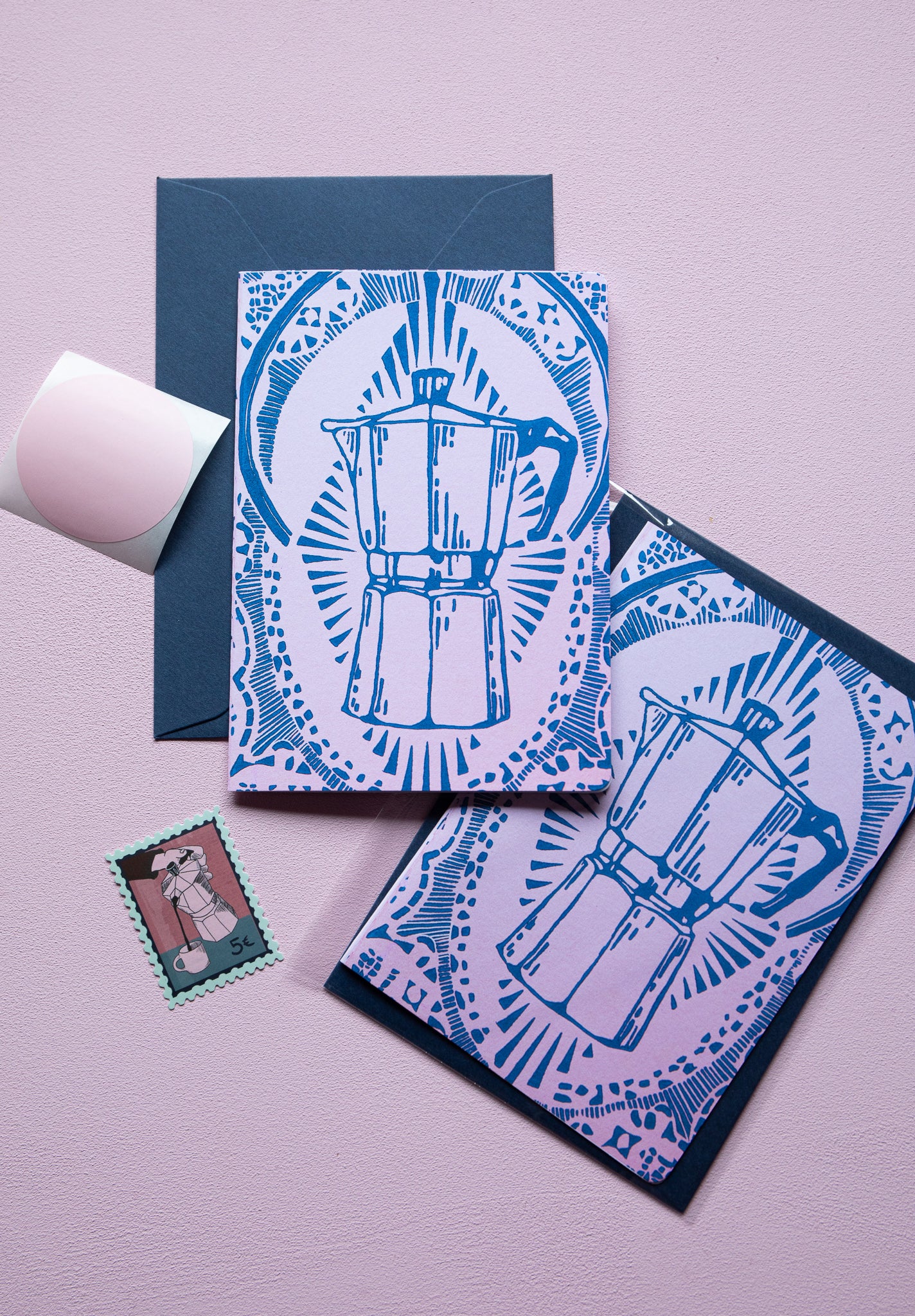 Espresso A6 folded card, set