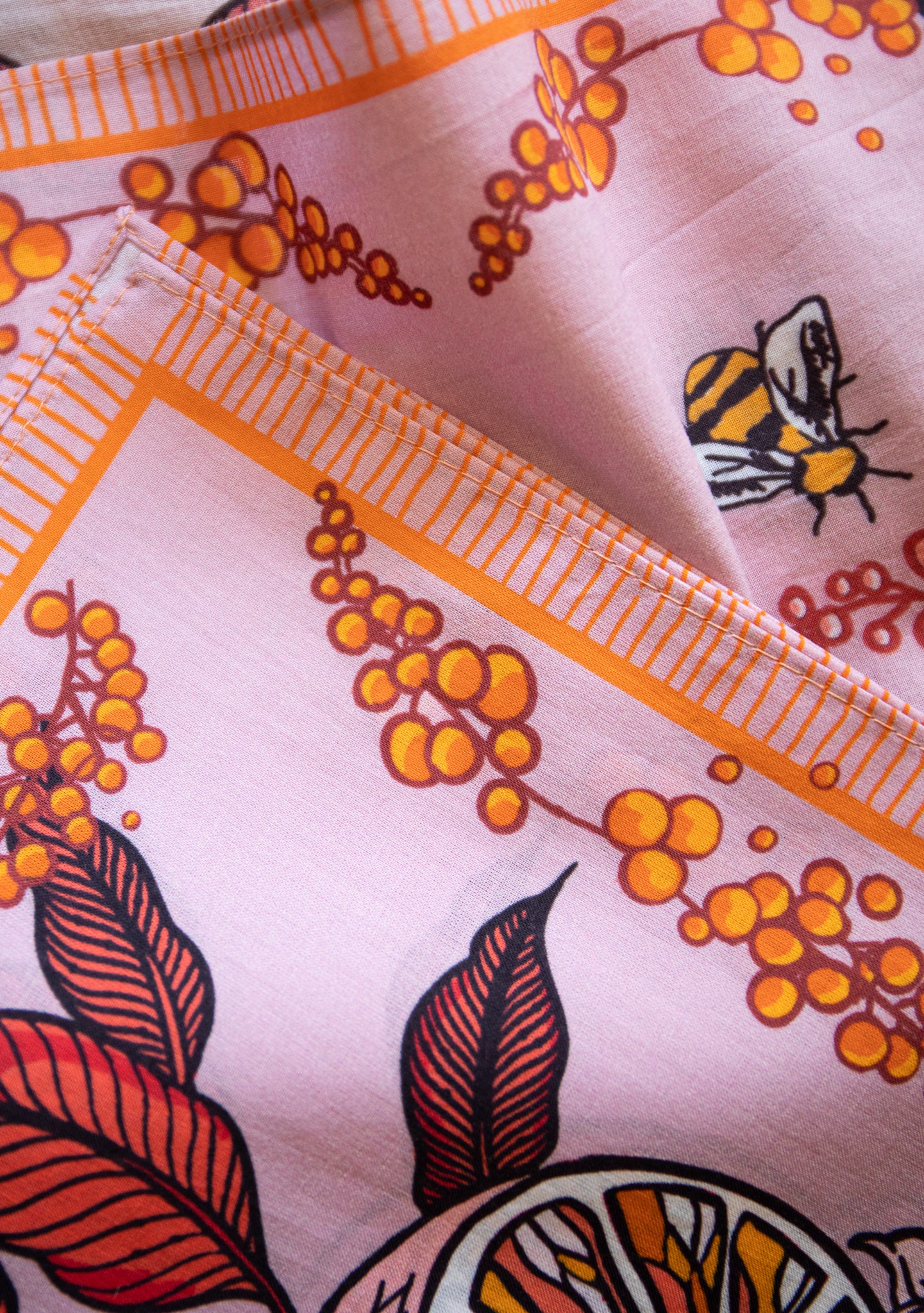 Orange and mimosa bandana
