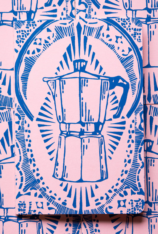Espresso pink and blue notebook