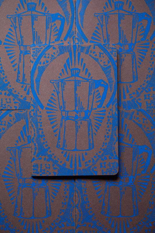 Espresso brown and blue notebook