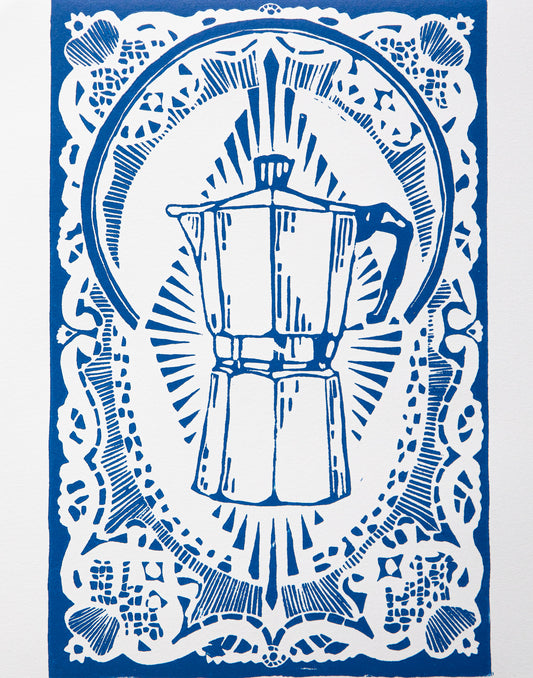 "Espresso" lino print