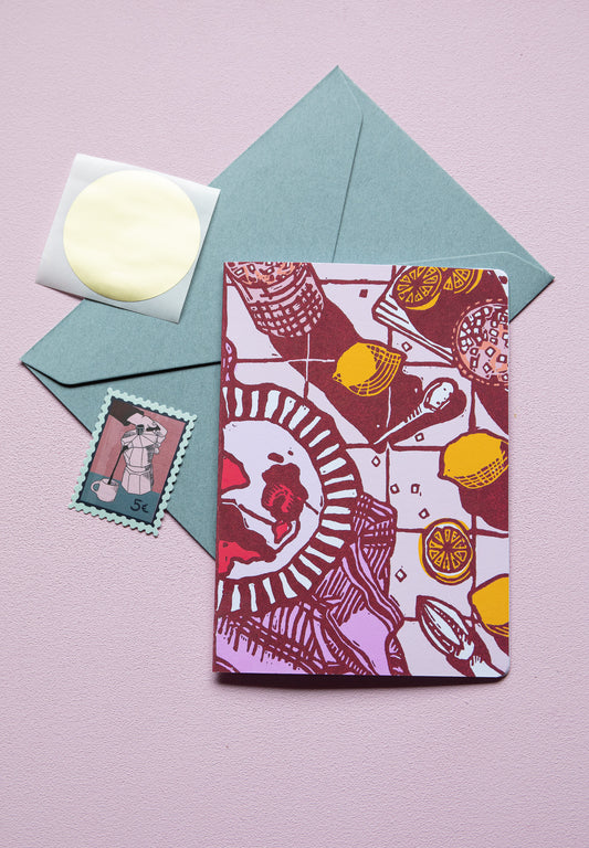 Cocktail hour A6 folded card, set