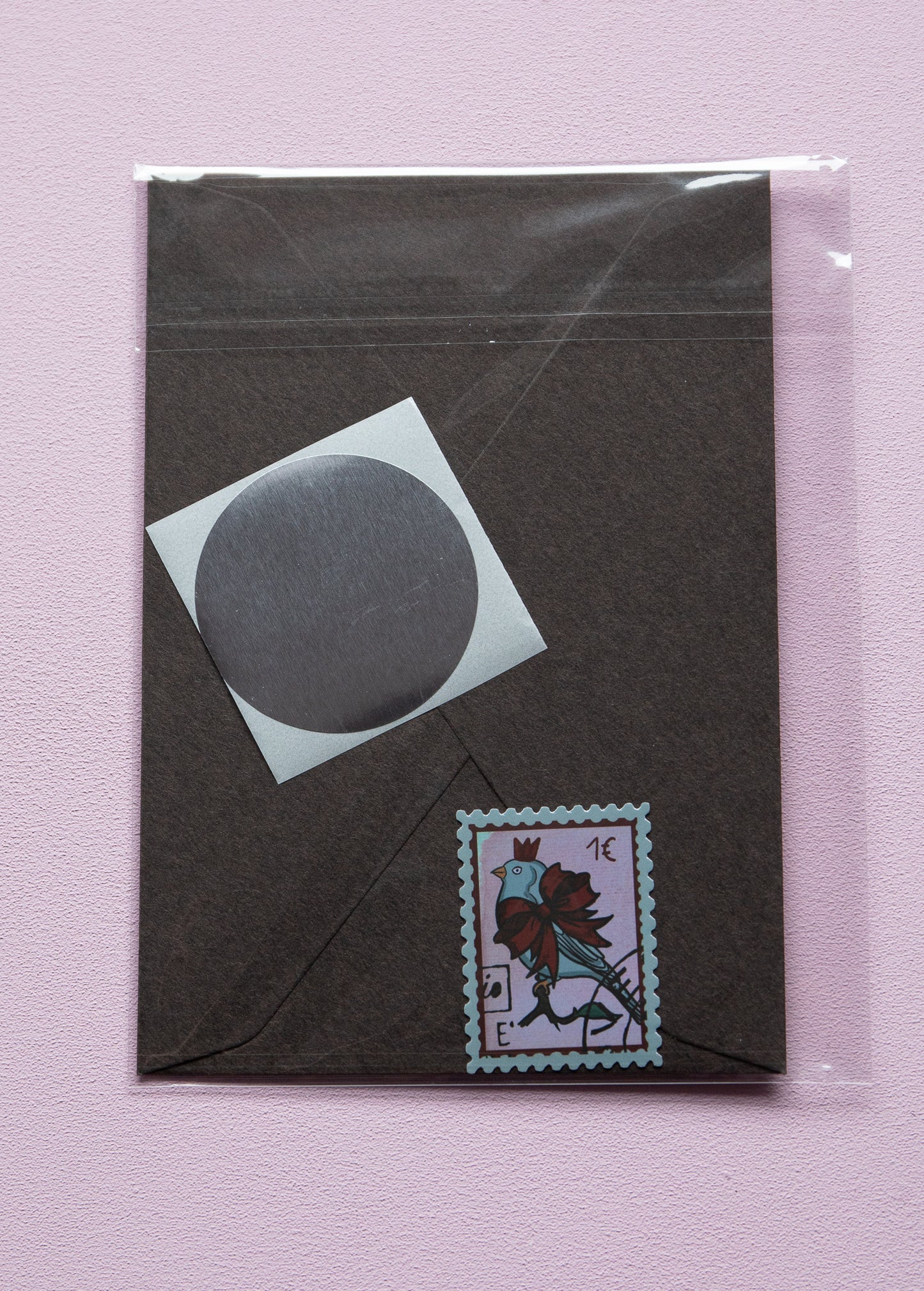 Starling and pomegranate A6 folded card, set