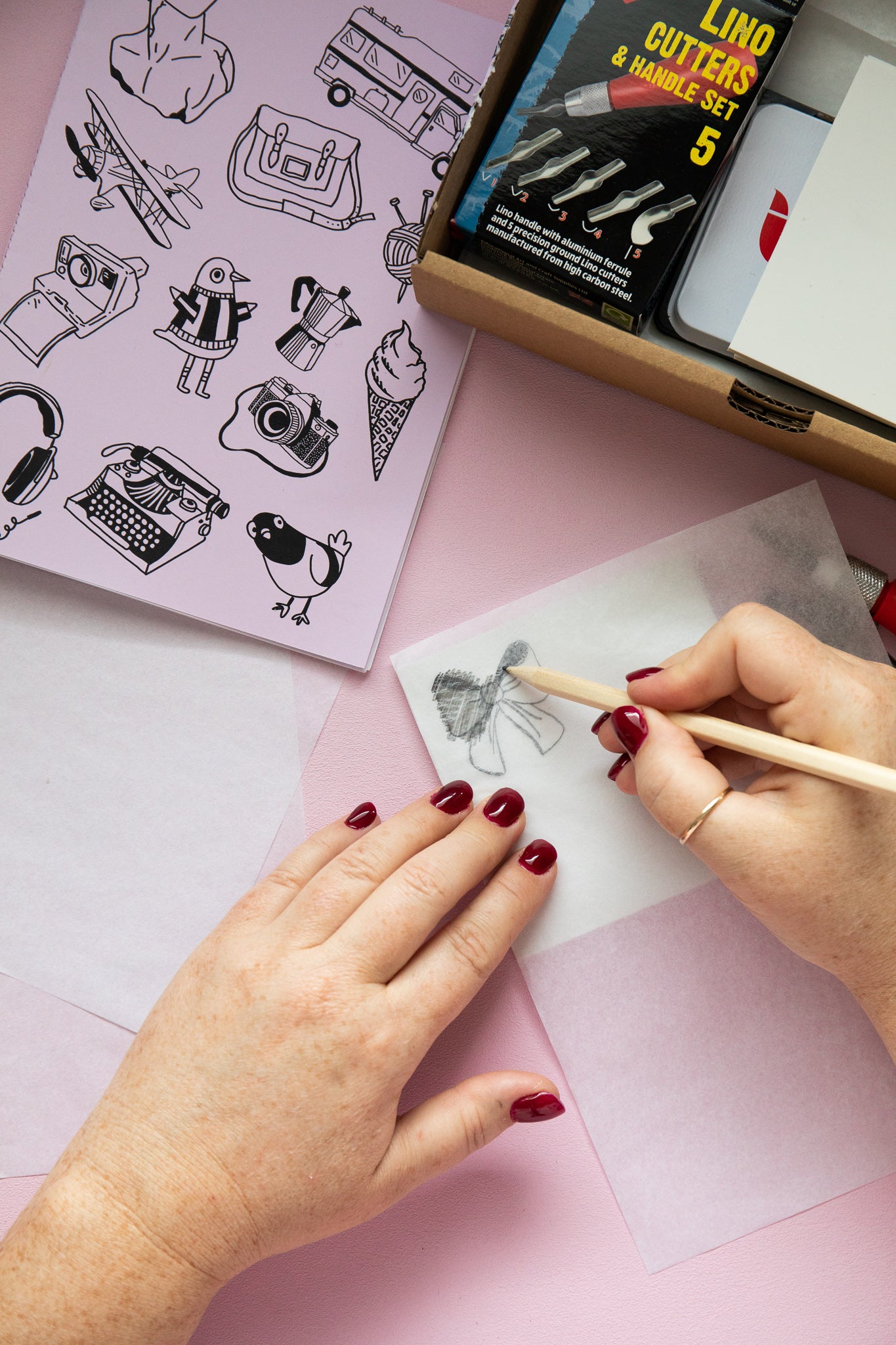 Lino and stamp kit, prelaunch in Norway