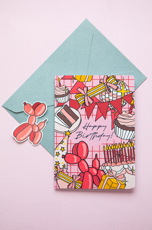 Happy Birthday! A6 folded card, set
