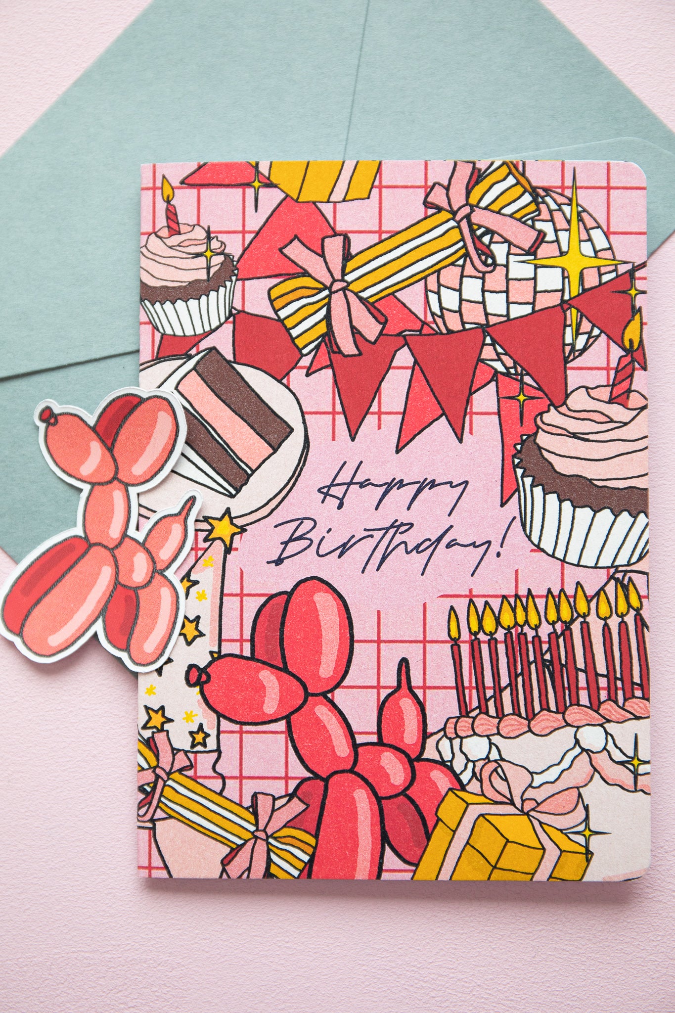 Happy Birthday! A6 folded card, set