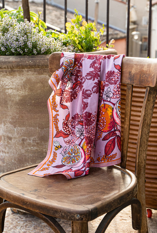 Orange and mimosa bandana