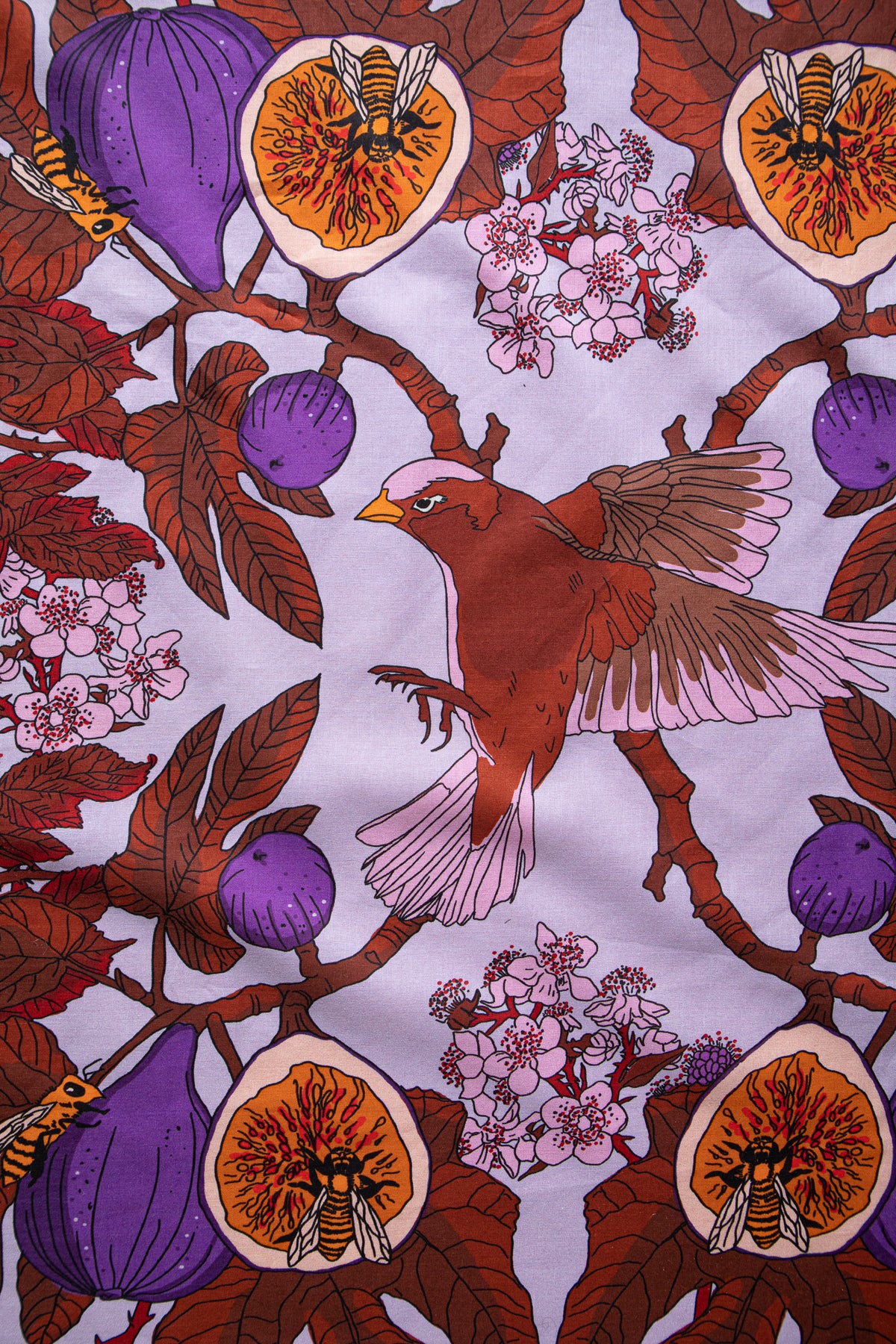 "Figs and blackberries" bandana BIG 70x70 cm