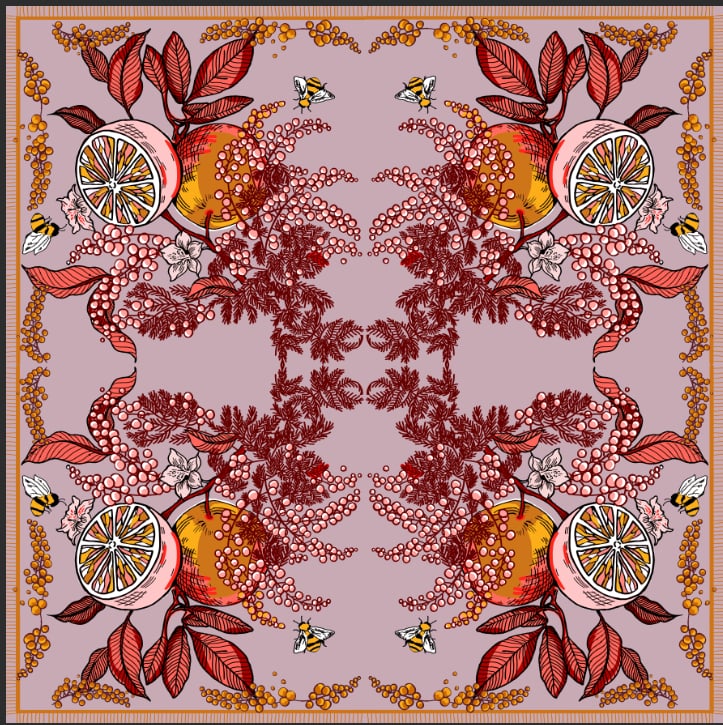 Orange and mimosa bandana